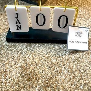 Gold flip calendar